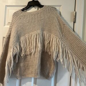 Fringe Knit Sweater - Cream